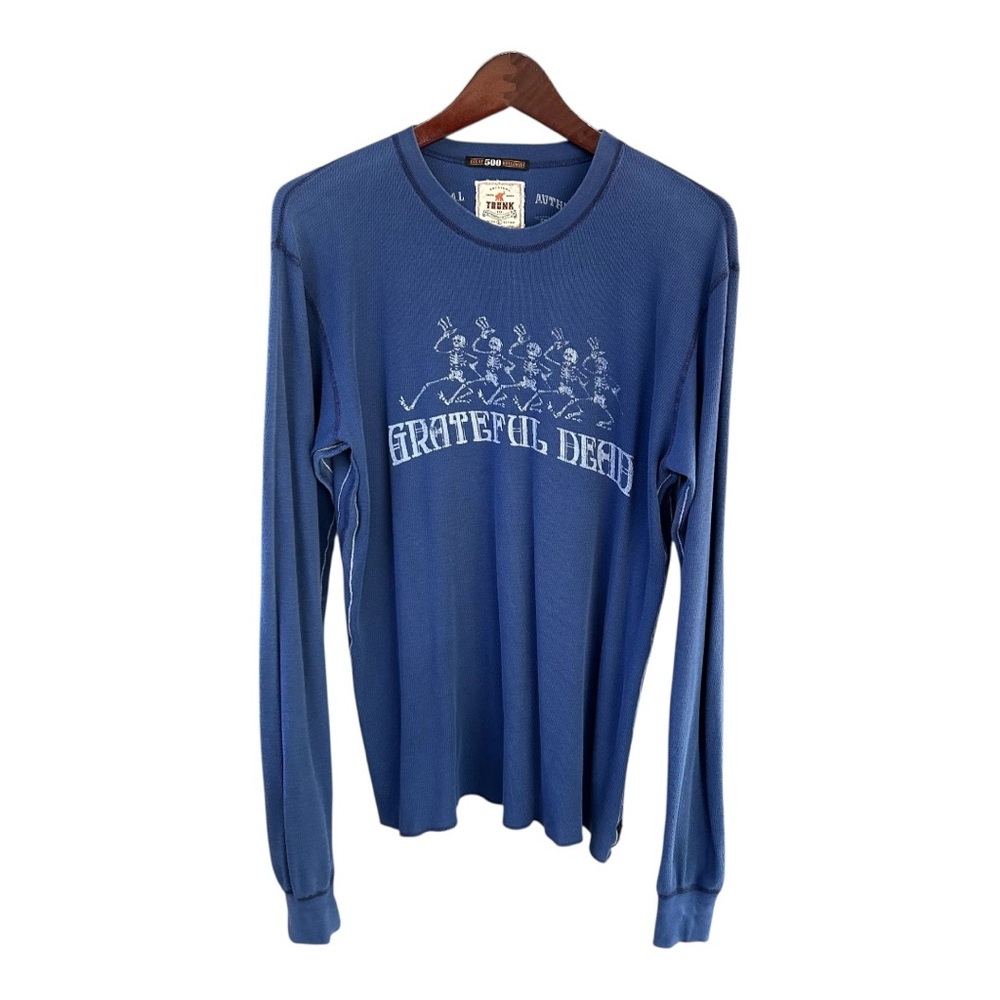 Trunk 500 Ltd Grateful Dead Blue and White Long Sleeve Thermal Tee